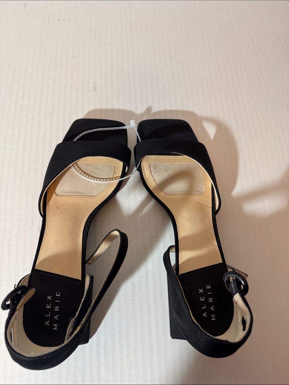Alex Marie Black Square-Toe Ankle-Strap Block Heel Sandals - Picture 5 of 5